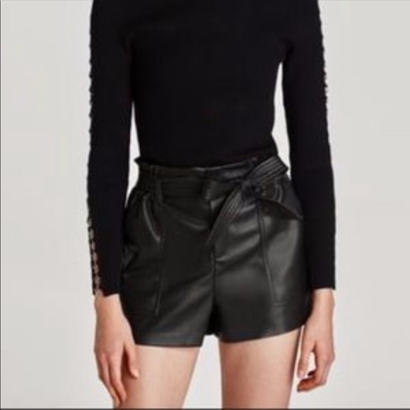 Zara | Shorts | Zara Faux Leather Paper 